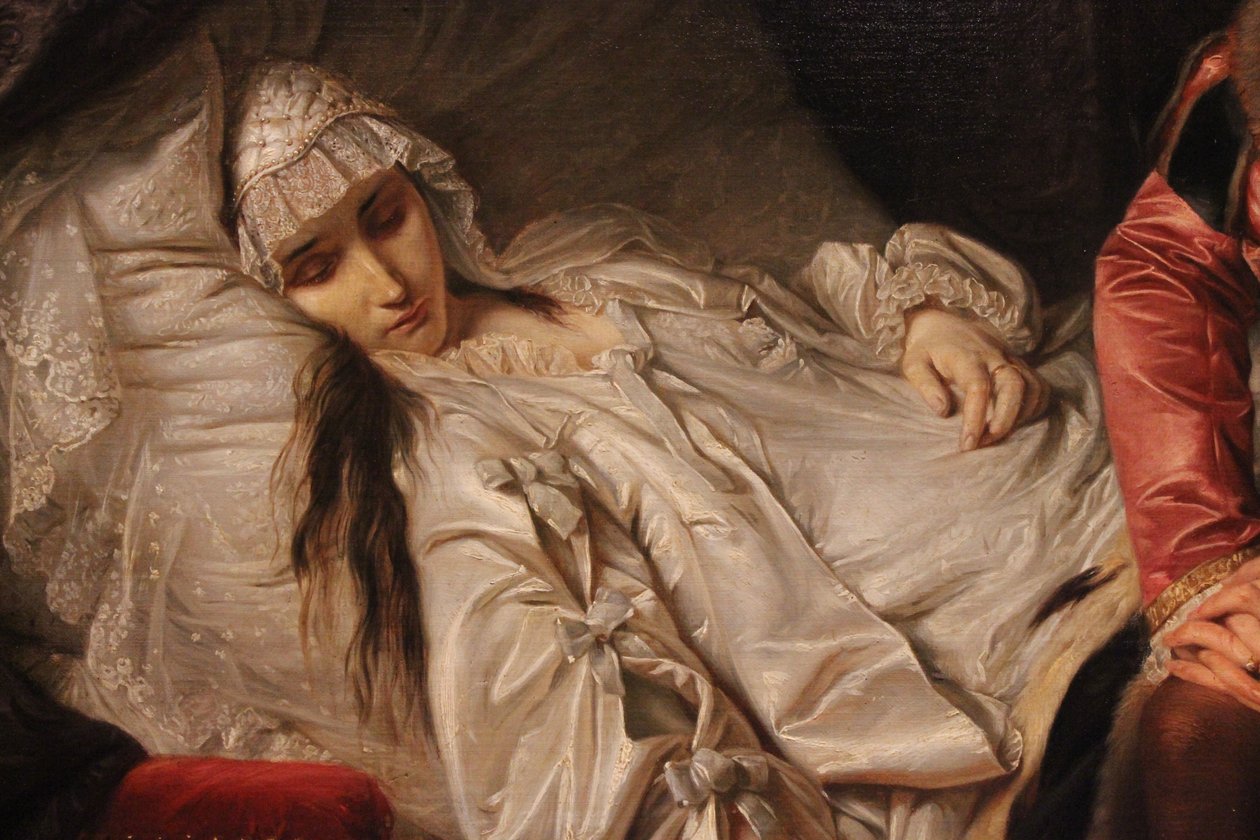 Barbara Radziwiłłównas død af Józef Simmler
