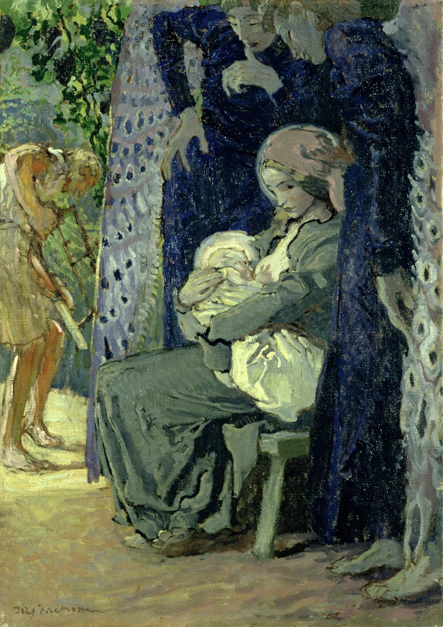 Hellig Familie, ca. 1913 (olie på lærred) af Józef Mehoffer