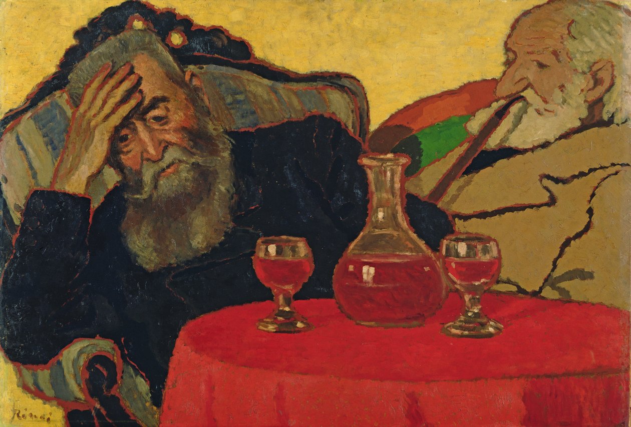 Min far med onkel Piacsek drikker rødvin, 1907 af József Rippl Rónai