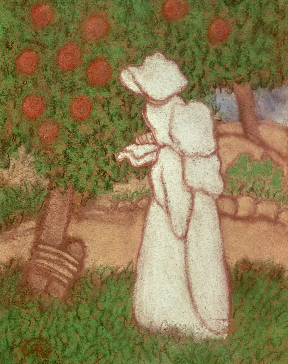 Kvinde i en hvid kjole, 1896 (pastel på papir) af József Rippl Rónai