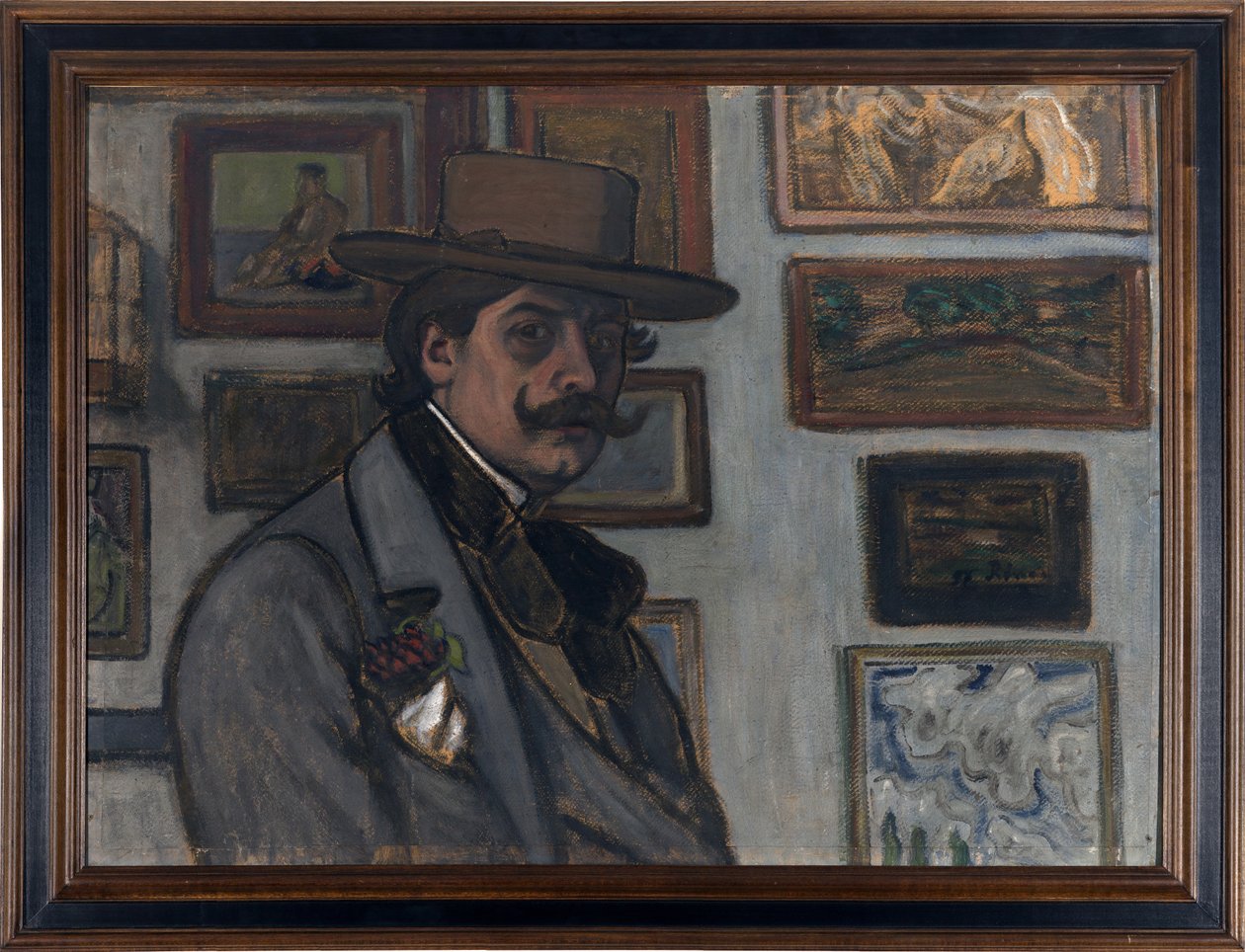 Selvportræt i en brun hat af József Rippl Rónai