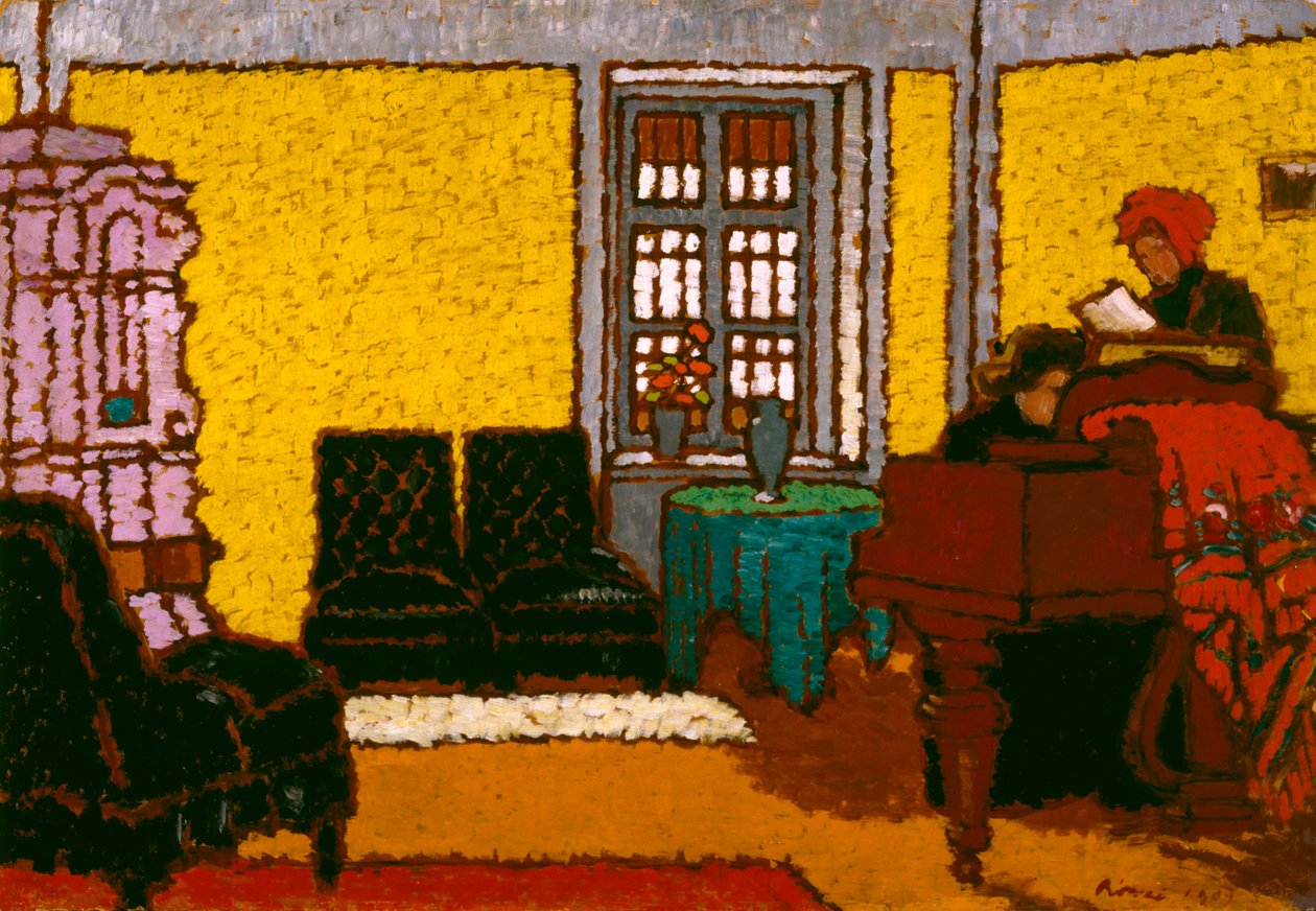 Interiør, 1909 (olie på pap) af József Rippl Rónai