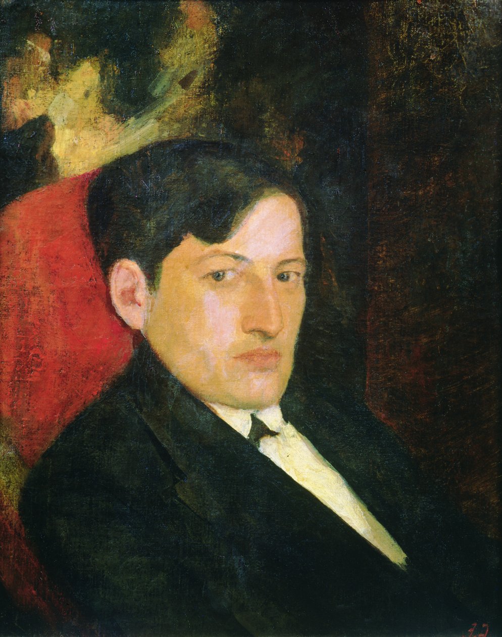 Portræt af D. Shevardnadze, 1921 (olie på kort) af K. Magalashvili