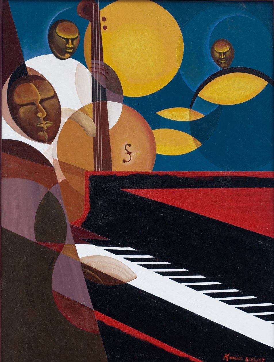 Cobalt Jazz, 2007 (olie og akryl på lærred) af Kaaria Mucherera