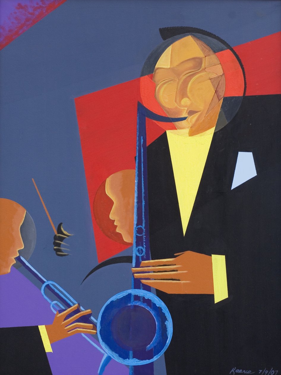 Jazz Sharp, 2007 (olie og akryl på lærred) af Kaaria Mucherera