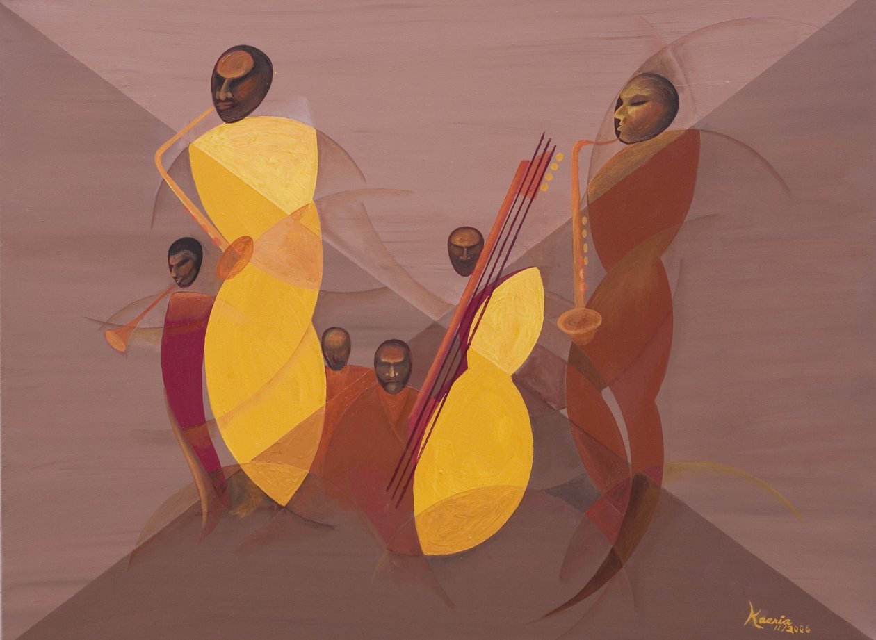Mango Jazz, 2006 (olie og akryl på lærred) af Kaaria Mucherera