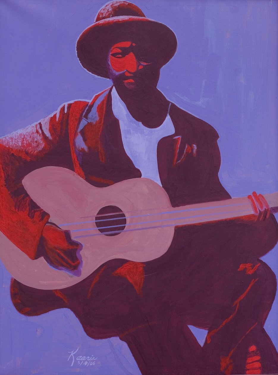 Purple Blues, 2006 (olie og akryl på lærred) af Kaaria Mucherera