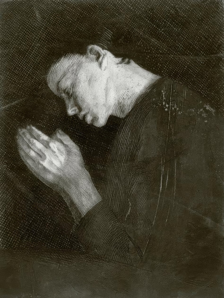Bedende pige af Käthe Kollwitz