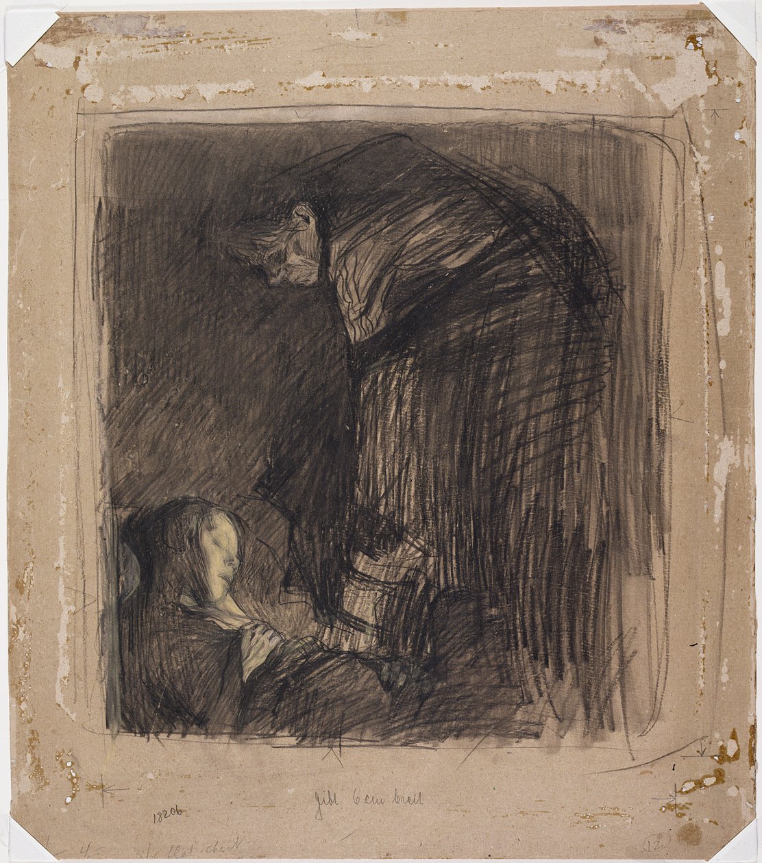 Begravelse, ca. 1903 (kul, pastel og kridt om bord) af Käthe Kollwitz