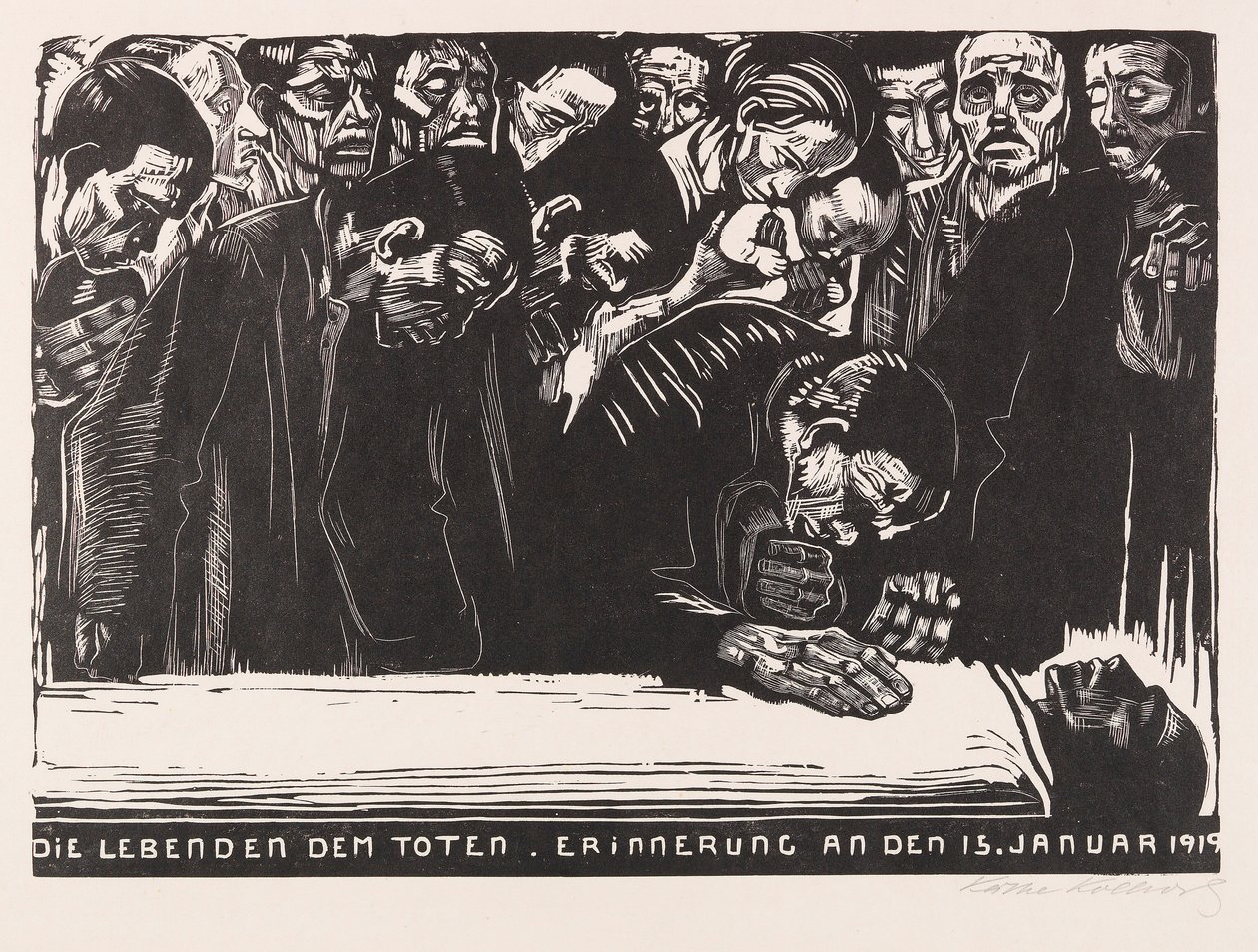 Erindringsark for Karl Liebknecht, 1920. af Käthe Kollwitz