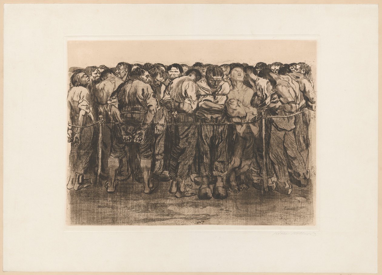 Fangerne, blad VII fra serien: Bondeopstanden af Käthe Kollwitz
