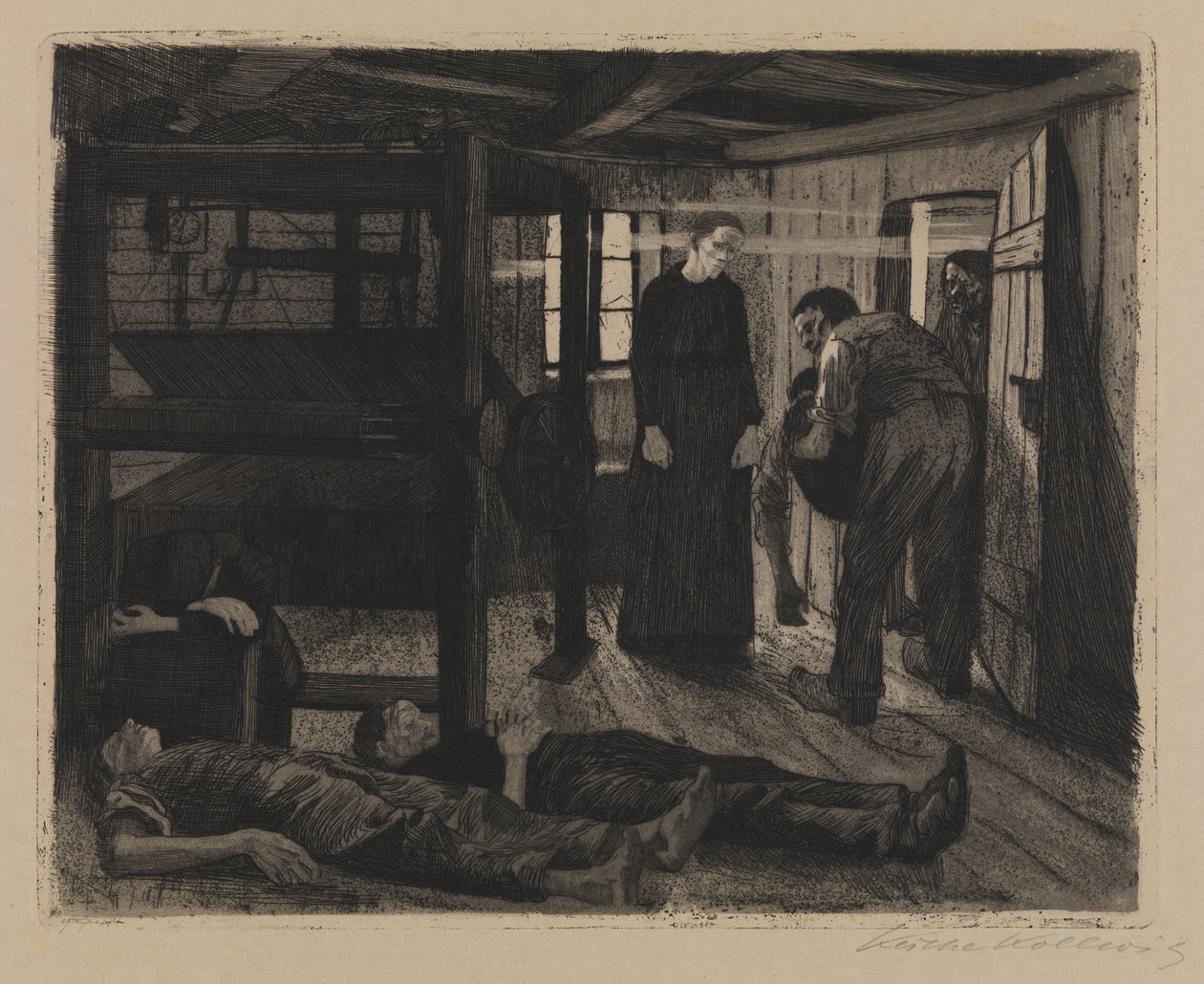 Et væveroptøj - slut af Käthe Kollwitz