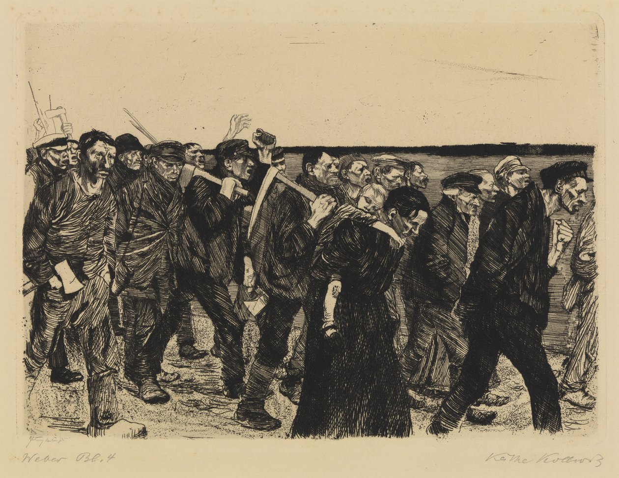 Et væveroprør - vævertog af Käthe Kollwitz