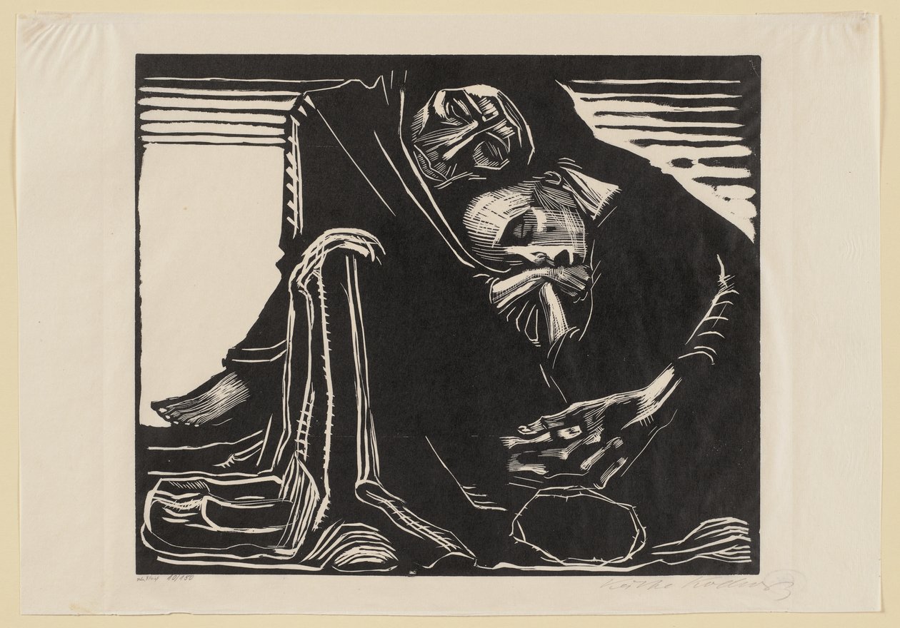 Endelig tredje udgave. Til billedbindet »Jahrbuch der Originalgraphik«, 3. årgang, Berlin: Wohlgemuth  Lissner, 1921 af Käthe Kollwitz