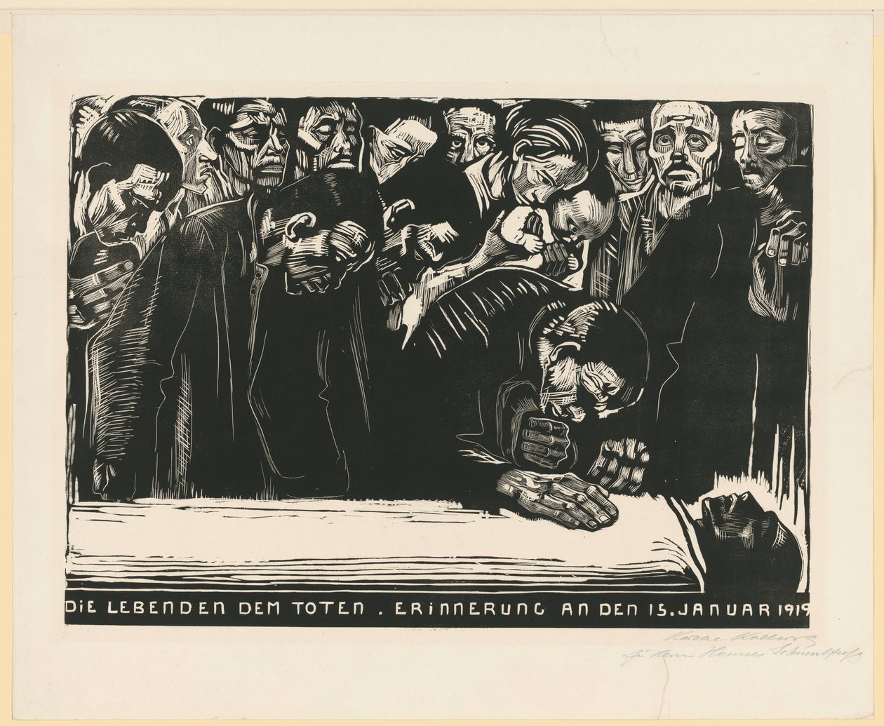 Mindeblad for Karl Liebknecht (3. og endelige version, 6. tilstand) af Käthe Kollwitz