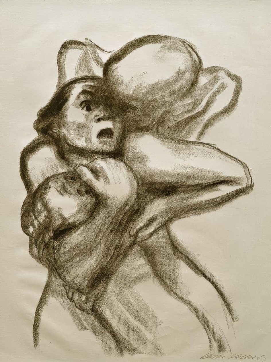 K. Kollwitz, døden griber en kvinde af Käthe Kollwitz