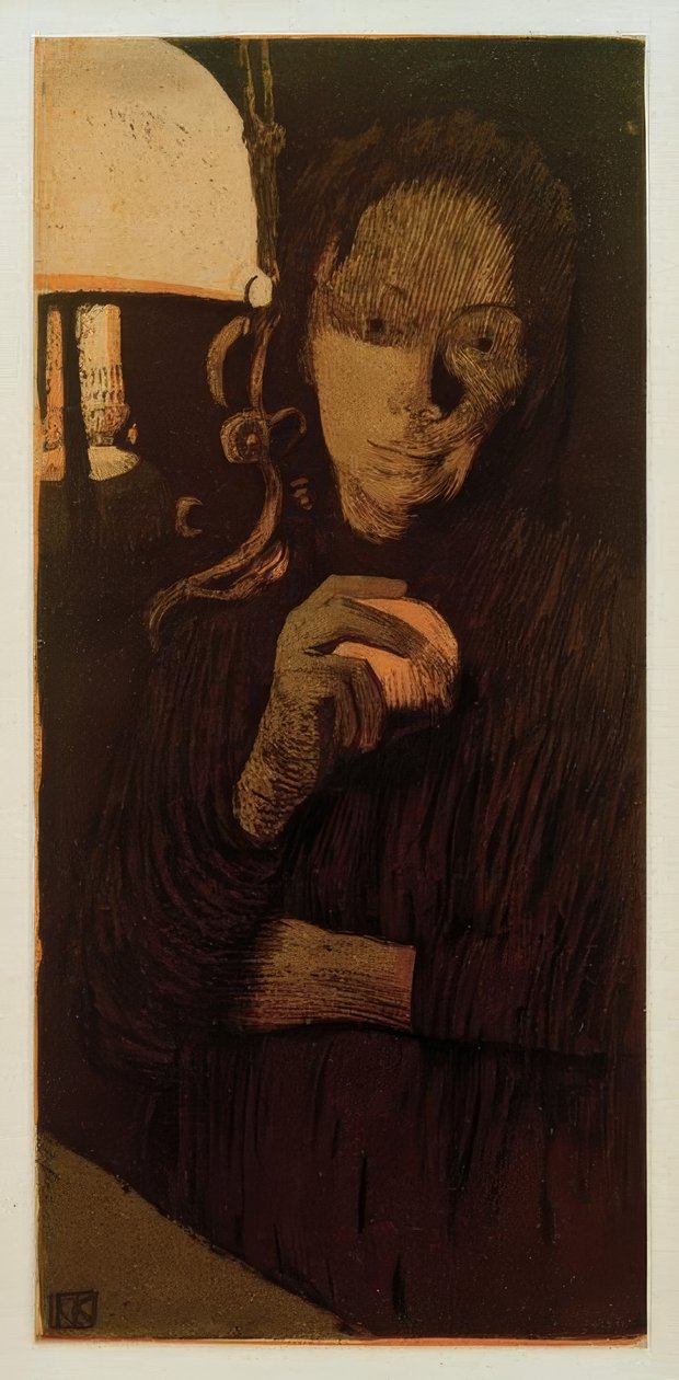 Käthe Kollwitz, kvinde med orange / 1901 af Käthe Kollwitz