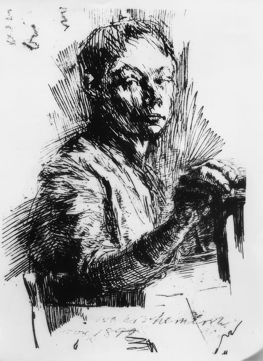Käthe Kollwitz, selvportræt, tegning af Käthe Kollwitz