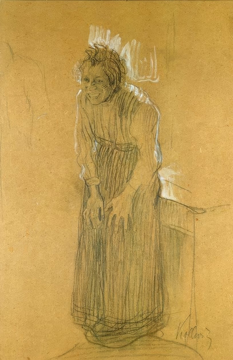 Leende kvinde af Käthe Kollwitz