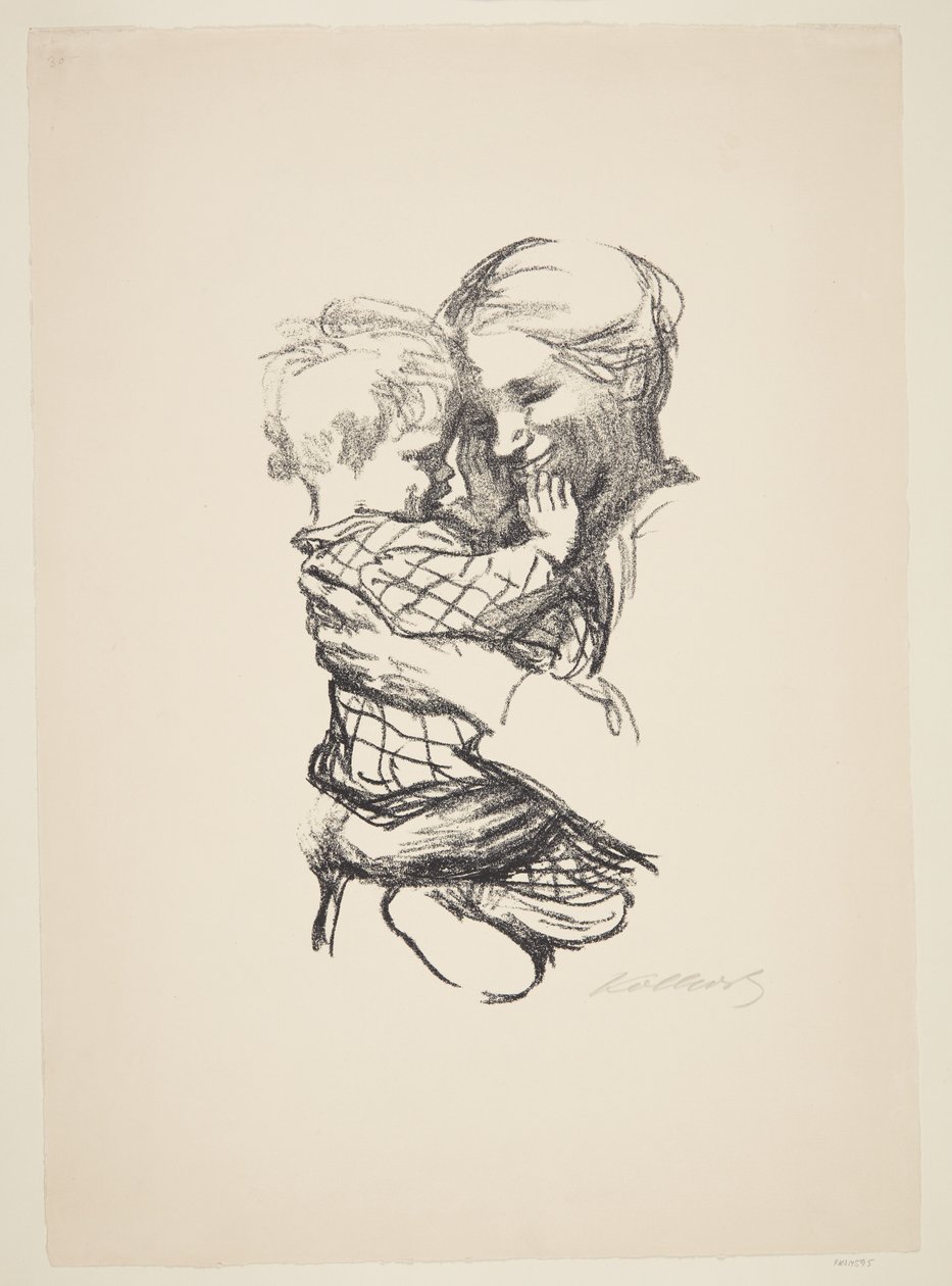Mor med et barn i armene af Käthe Kollwitz