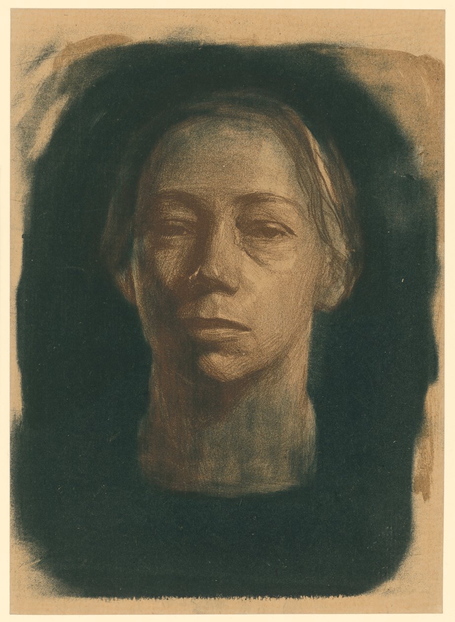 Selvportræt en face (1. udgave) af Käthe Kollwitz