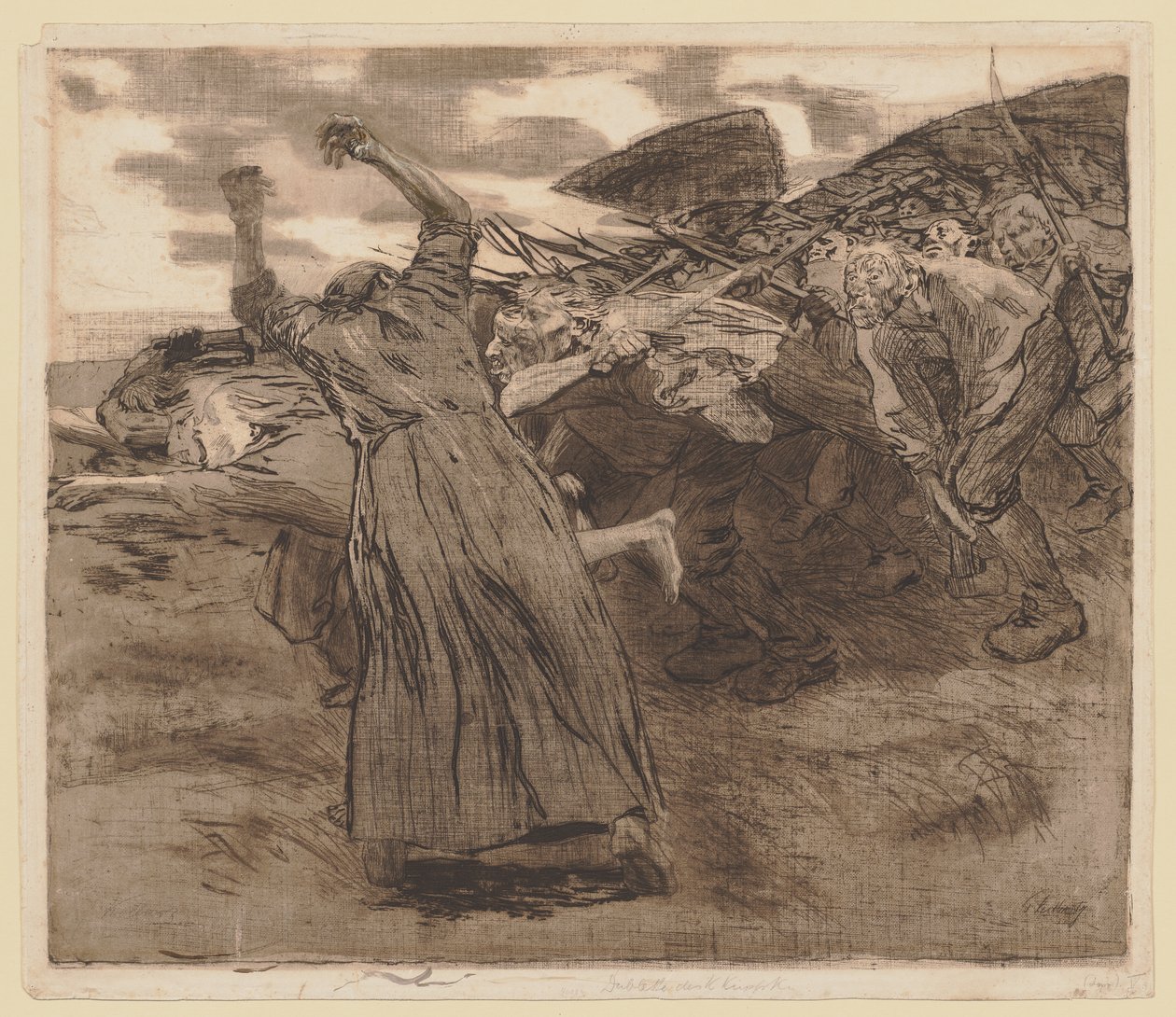 Ark 5 i serien »Bondeopstanden« af Käthe Kollwitz