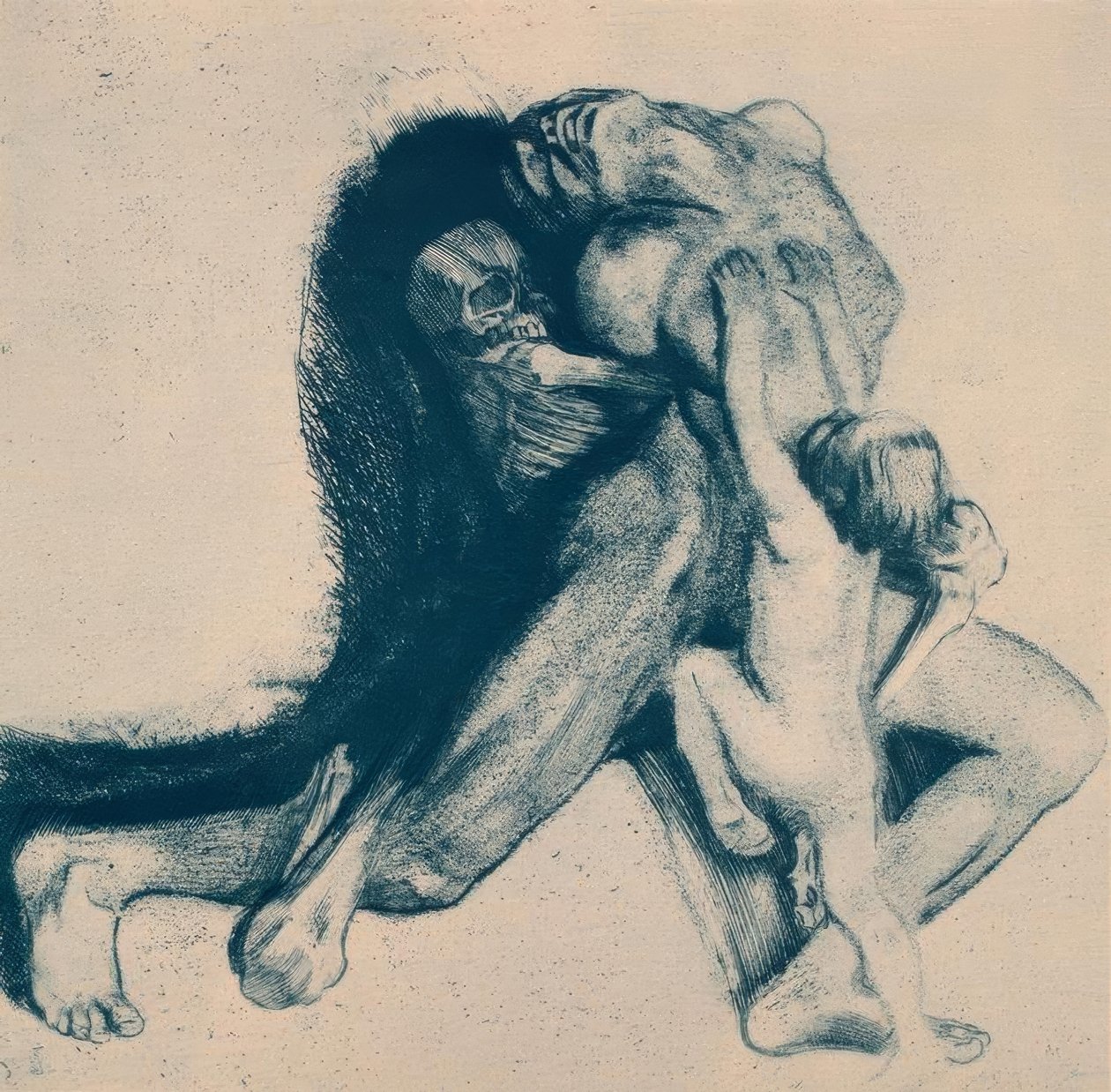 Død og kone af Käthe Kollwitz