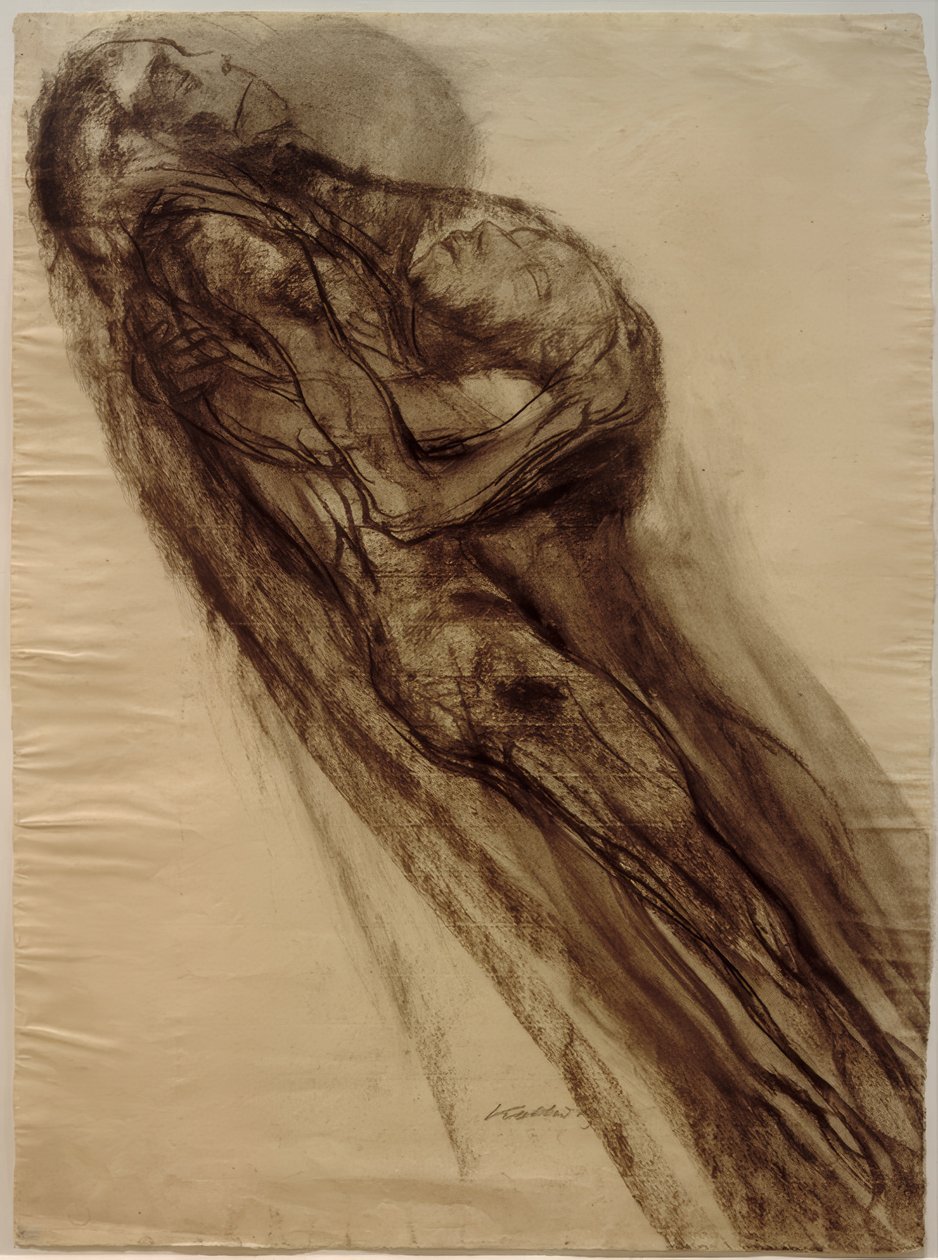 Død og kvinde, skyhøje af Käthe Kollwitz