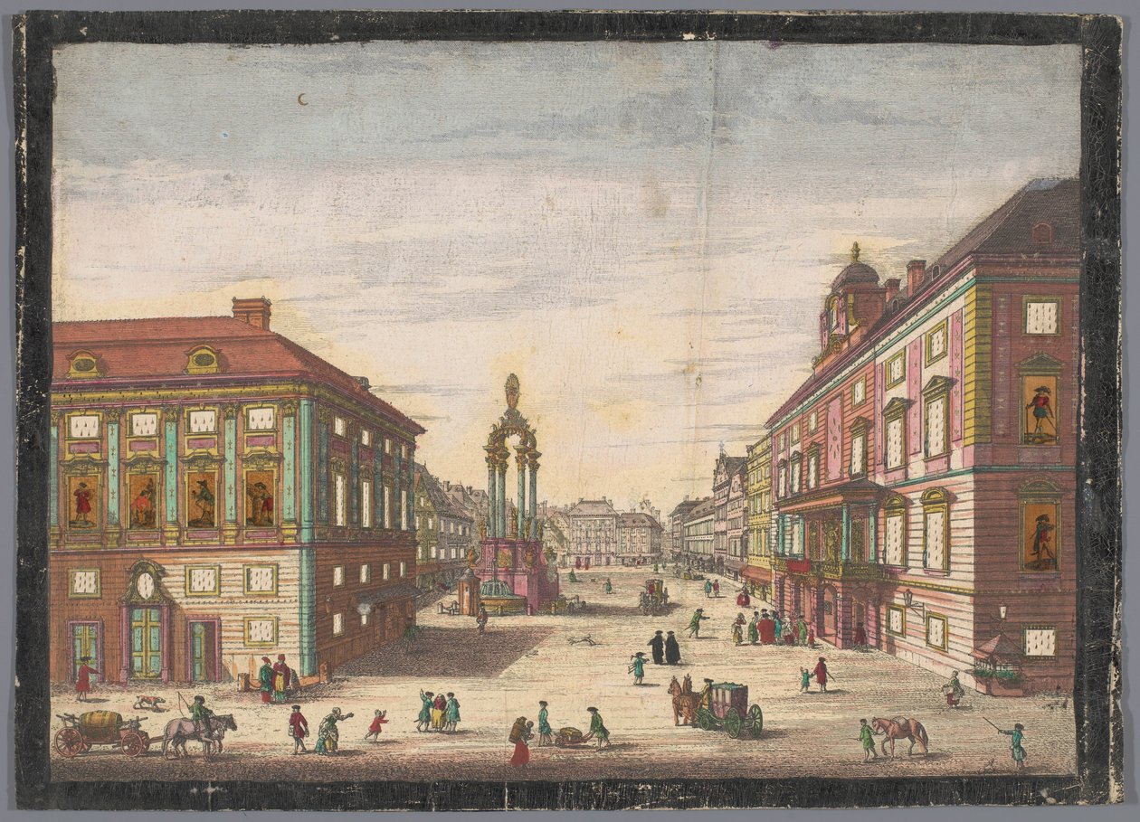 Udsigt over Hohe Markt i Wien Se Hochenmarck af Kaiserlich Franziskische Akademie (possibly)
