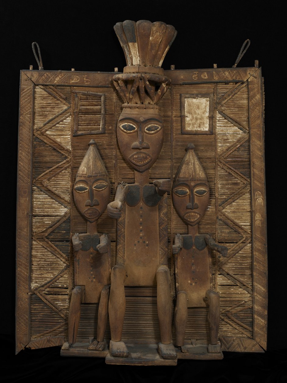 Begravelsesskærm, slutningen af det 19. århundrede (træ, raffia og pigment) af Kalabari Kalabari