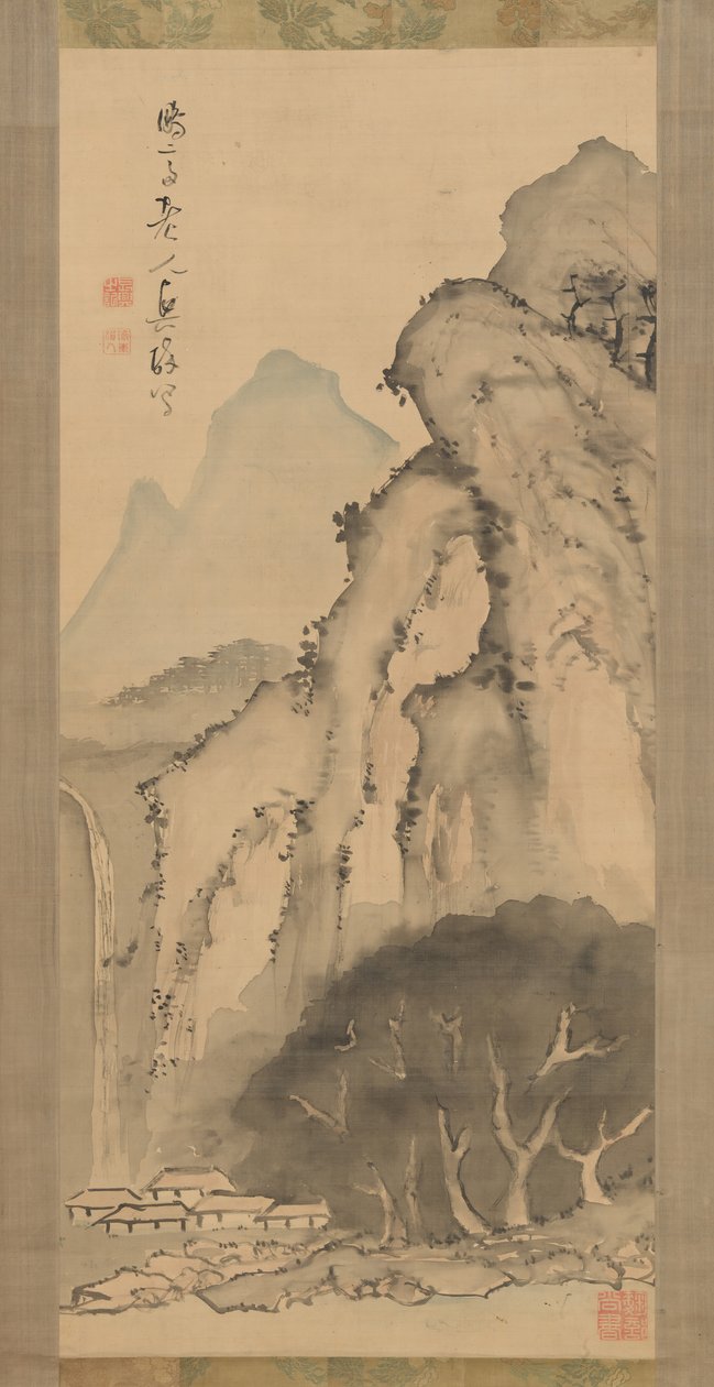 Landskab med vandfald, ca. 1817. af Kameda Bosai