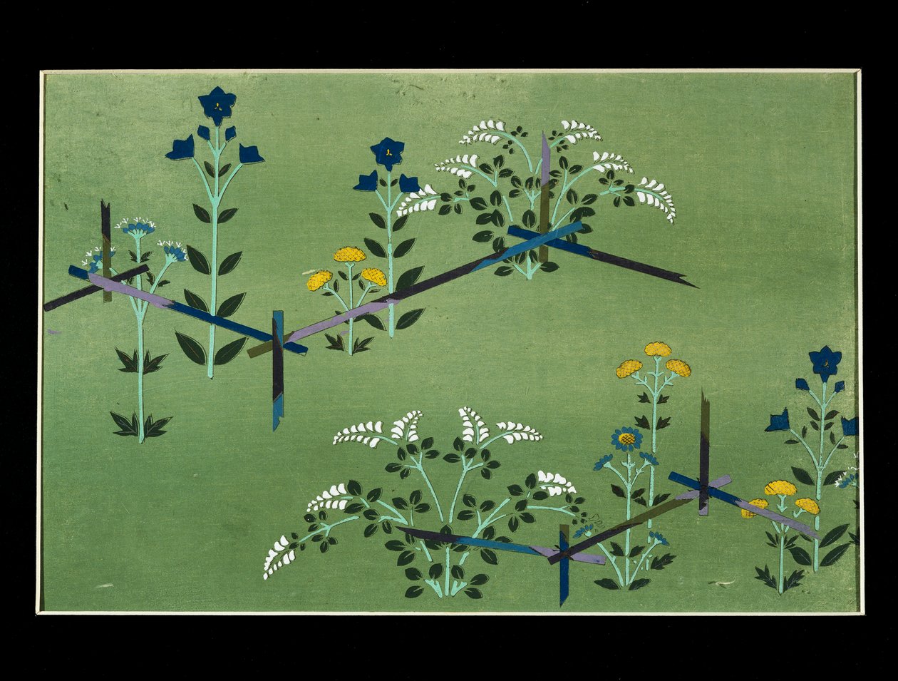 Efterårsblomster, studie efter stof af Kamisaka Sekka