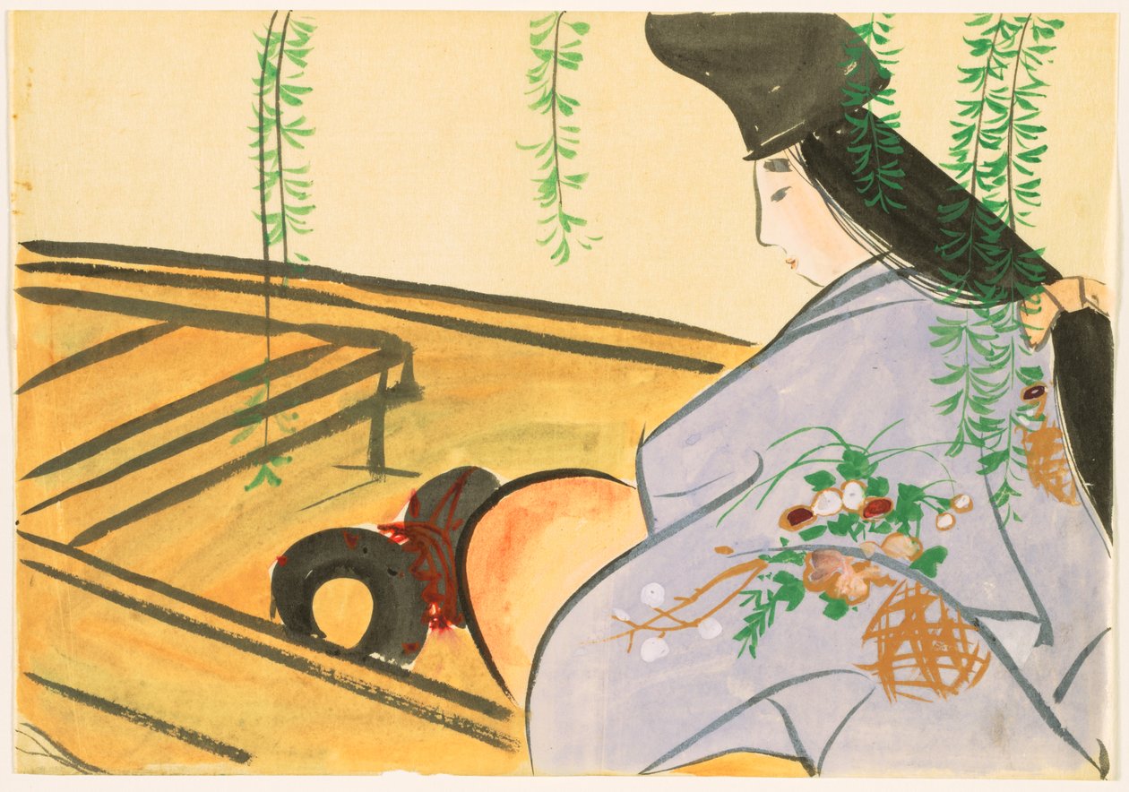 Flowers of a Hundred Worlds (Momoyogusa): Asazuma in Her Boat (Asazuma-bune) af Kamisaka Sekka