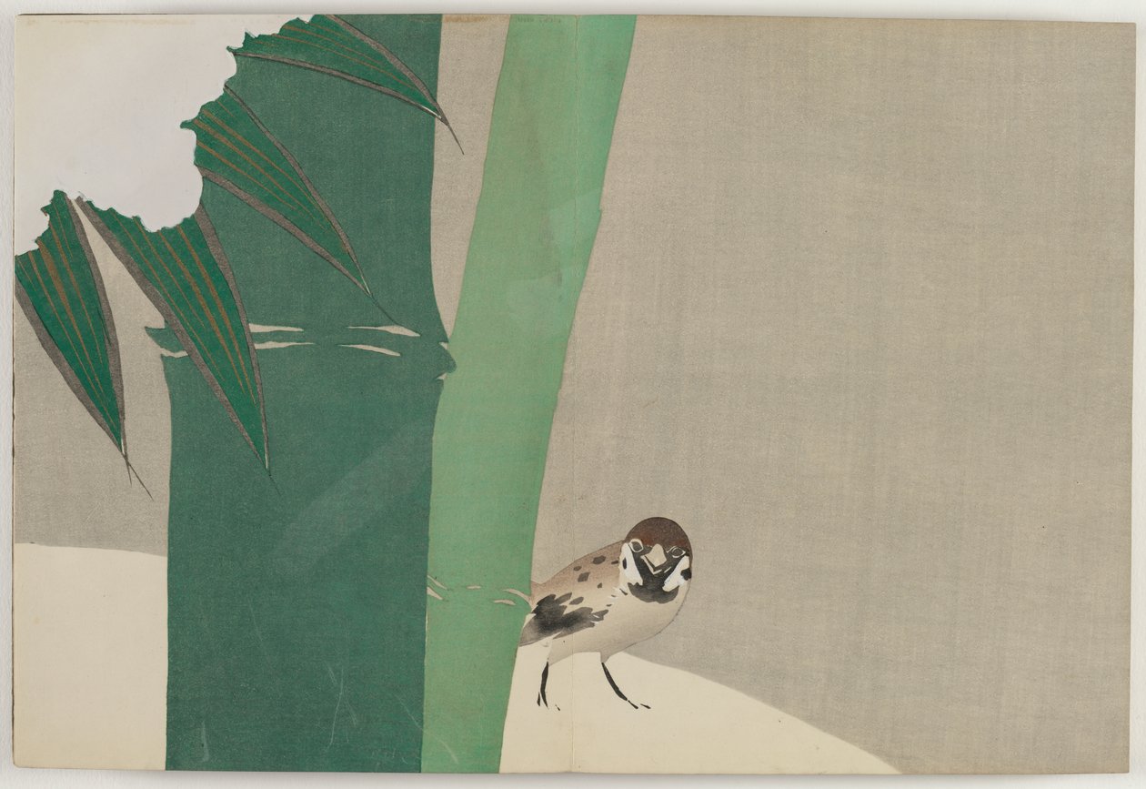 Flowers of a Hundred Worlds (Momoyogusa): Bambus i sne (Secchuchiku) af Kamisaka Sekka