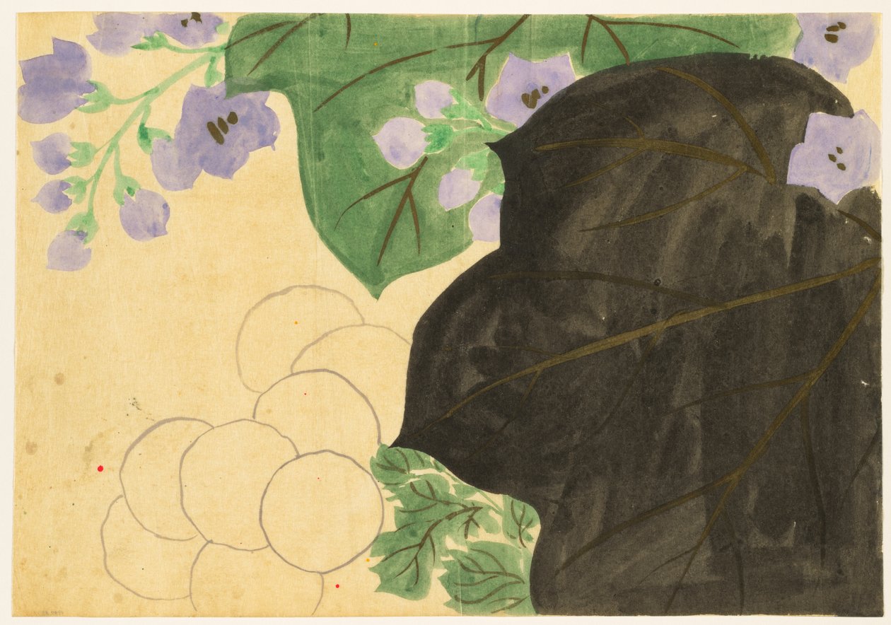 Hundrede verdeners blomster (Momoyogusa): Krysantemum og Paulownia (Kikukiri) af Kamisaka Sekka