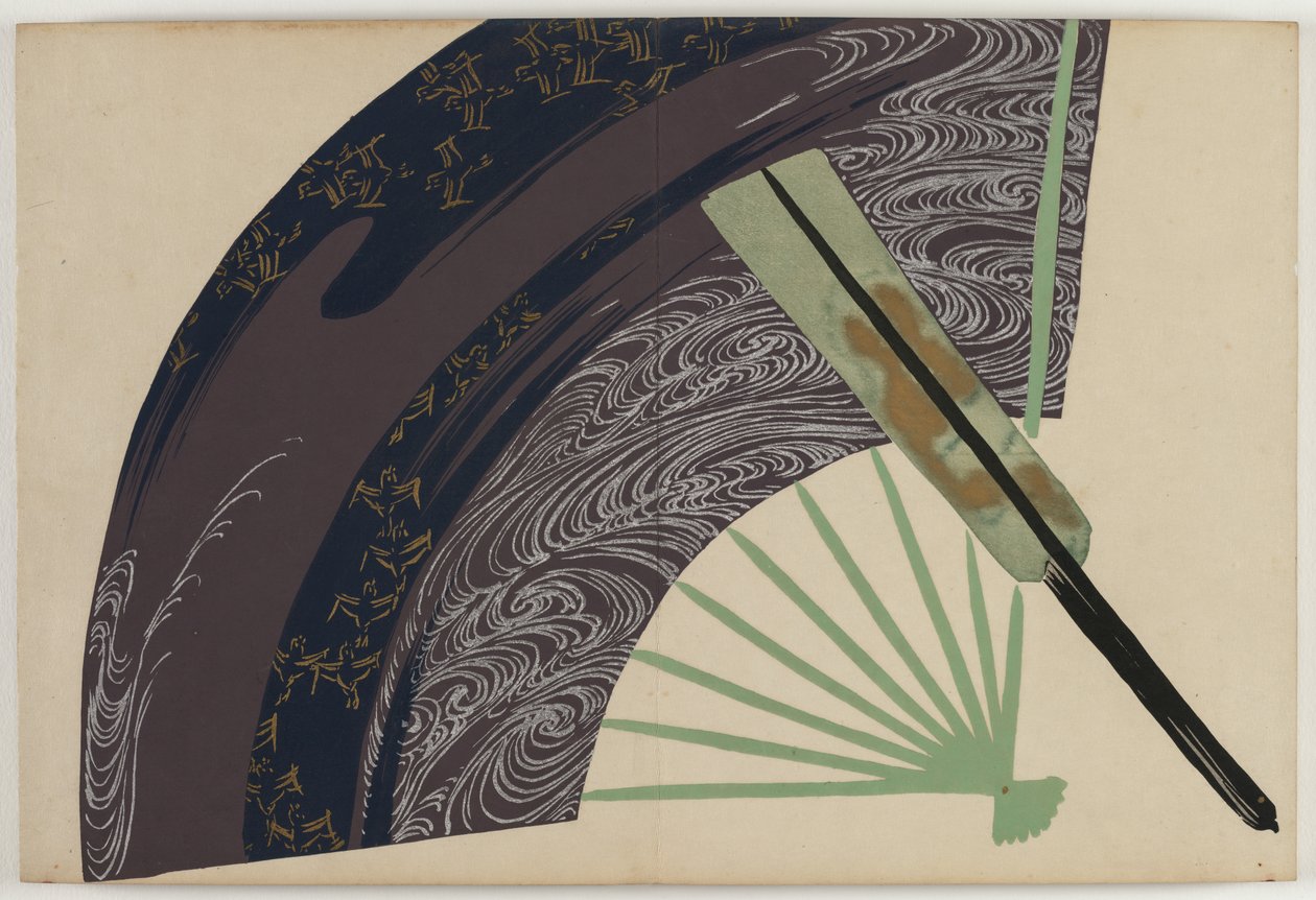 Flowers of a Hundred Worlds (Momoyogusa): Folding Fans (Suehiro) af Kamisaka Sekka