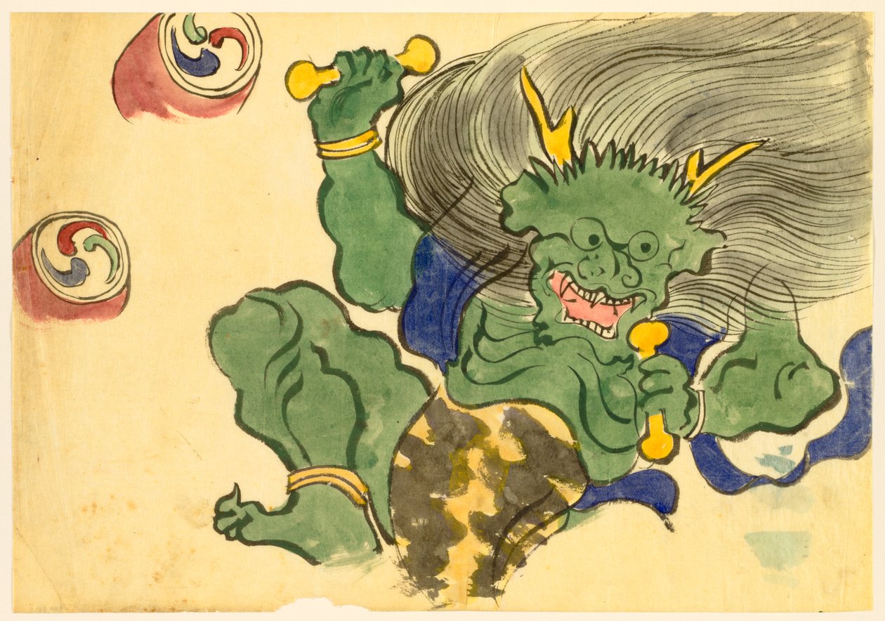 Flowers of a Hundred Worlds (Momoyogusa): Tordenguden (Raijin) af Kamisaka Sekka