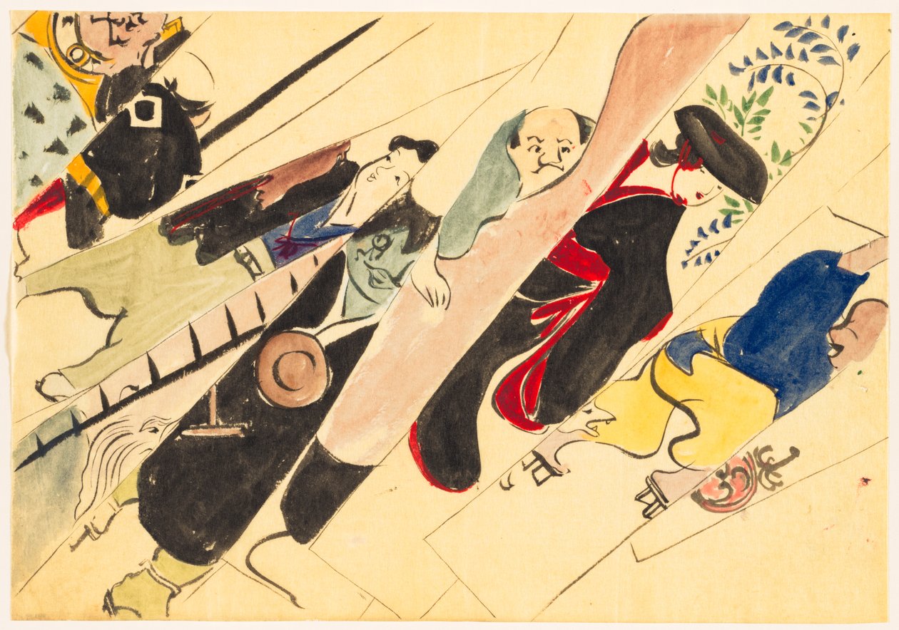 Fours of Fundred worlds (Momo Yogusa): Otsue (Otsue) af Kamisaka Sekka
