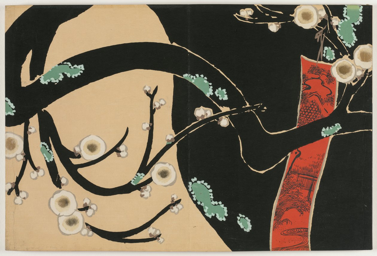 Blomster af hundrede verdener (Momoyogusa): Plum (Ume) af Kamisaka Sekka