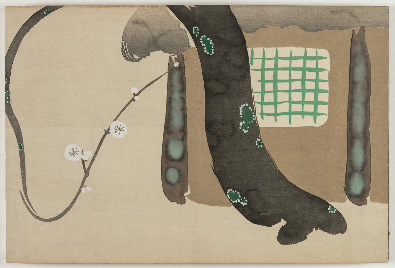 Flowers of a Hundred Worlds (Momoyogusa): Plum by the Eaves (Nokiba no ume) af Kamisaka Sekka