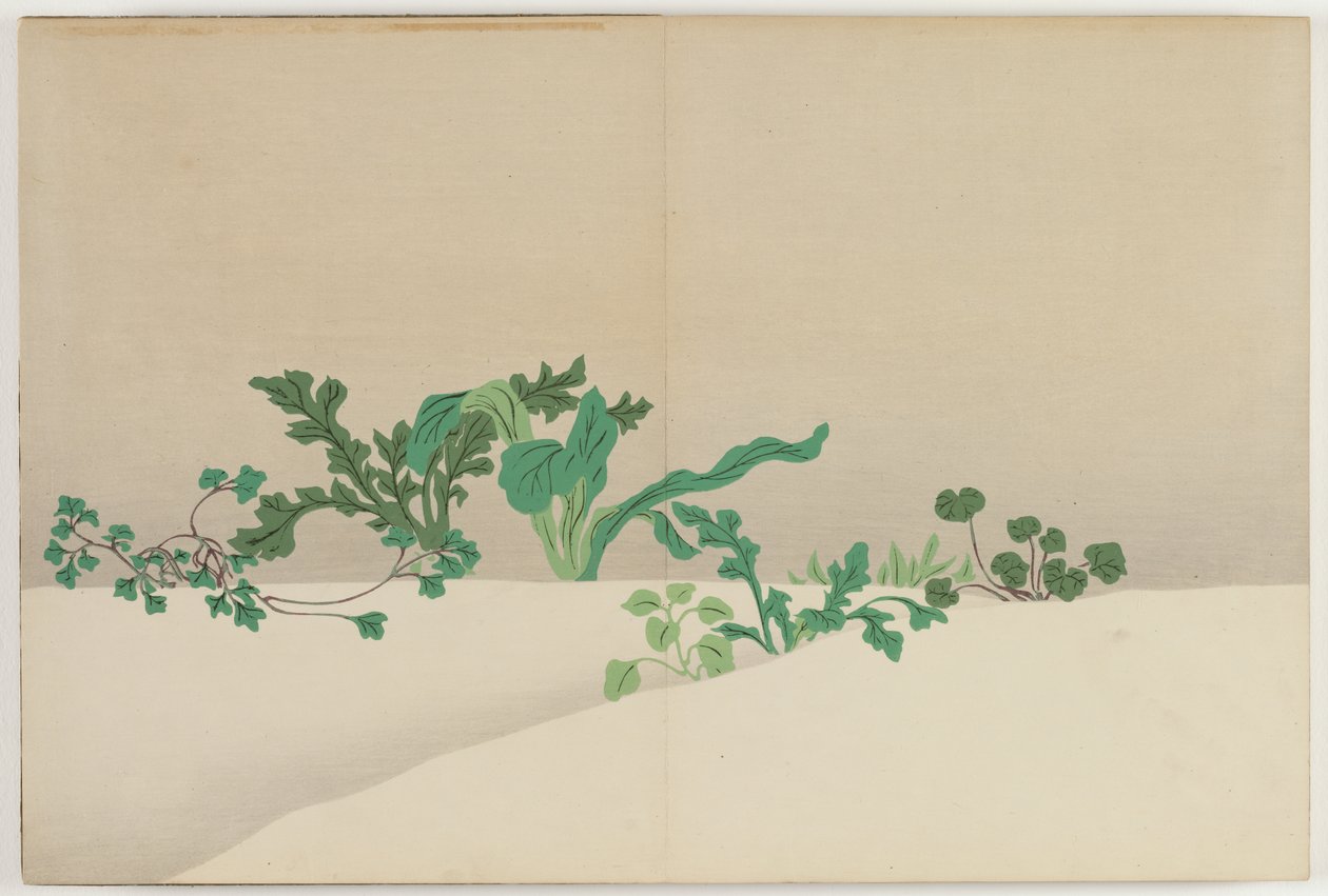 Blomster af hundrede verdener (Momoyogusa): Syv urter fra det tidlige forår (Nanagusa) af Kamisaka Sekka