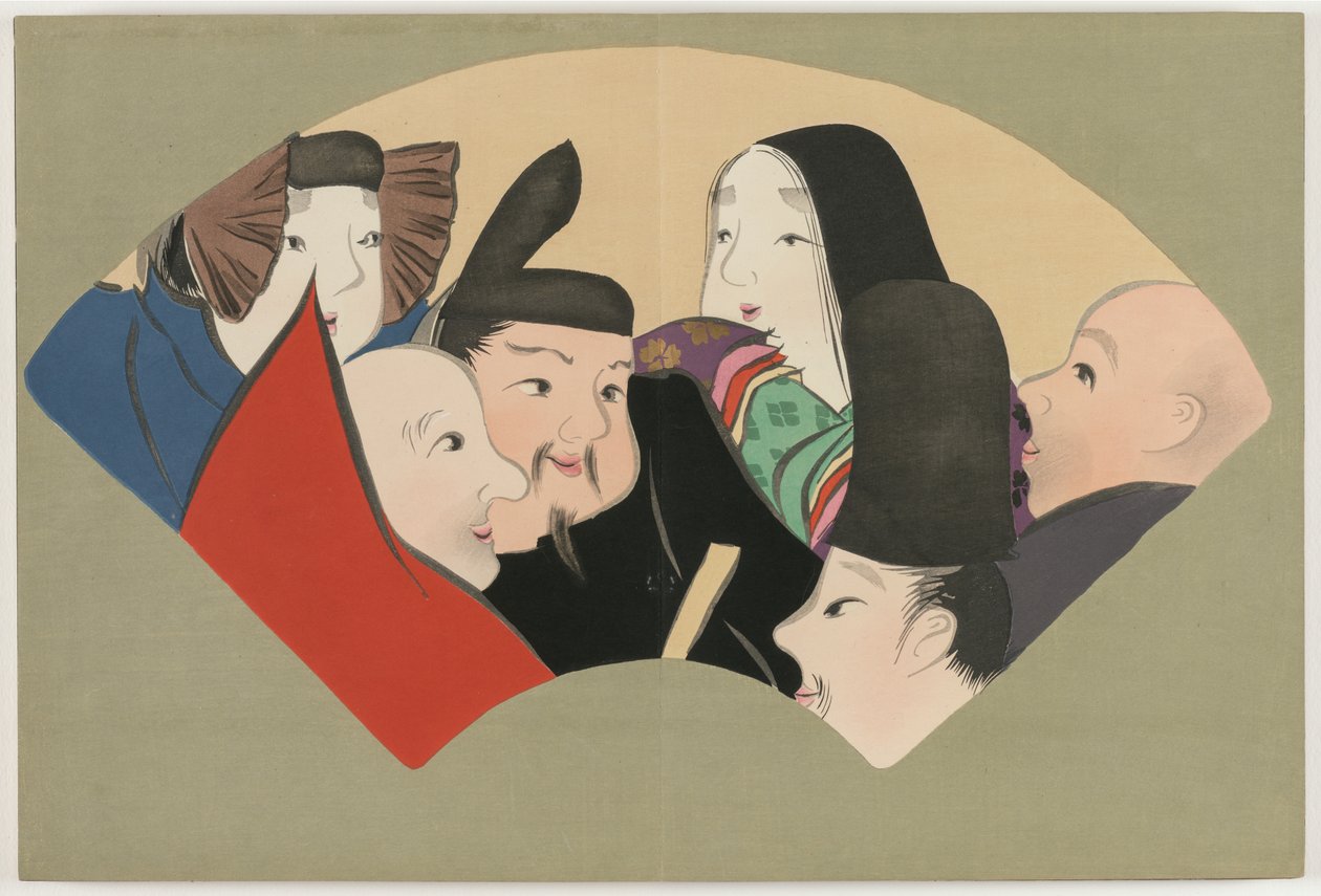 Flowers of a Hundred Worlds (Momoyogusa): Six Poetic Immortals (Rokkasen) af Kamisaka Sekka