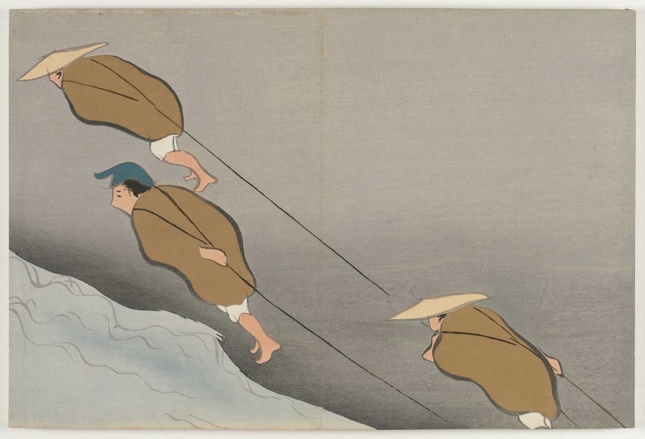 Flowers of a Hundred Worlds (Momoyogusa): Tugging Boats (Hikibune) af Kamisaka Sekka