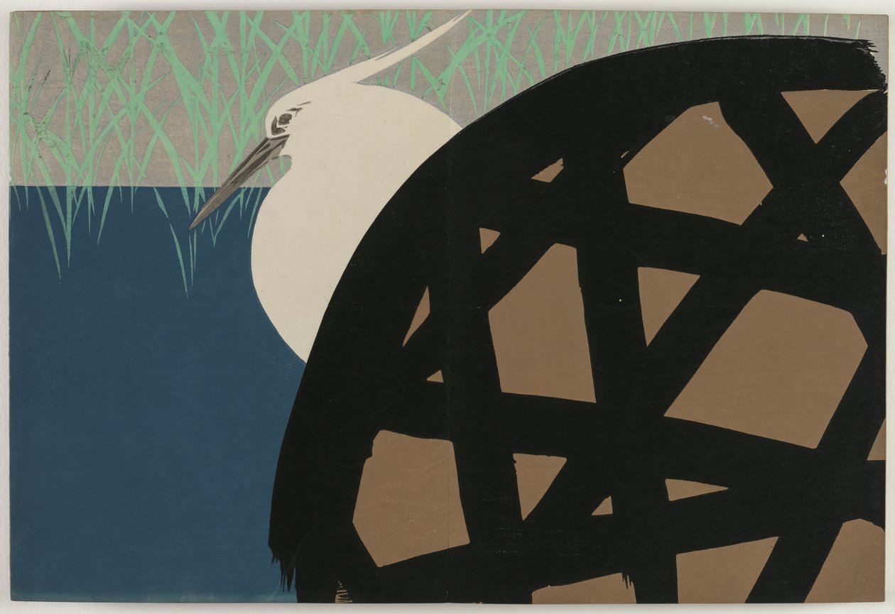 Flowers of a Hundred Worlds (Momoyogusa): White Heron (Shirosagi) af Kamisaka Sekka
