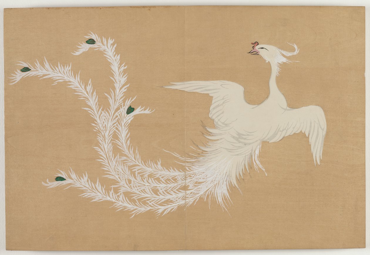 Flowers of a Hundred Worlds (Momoyogusa): White Phoenix (Hakuho) af Kamisaka Sekka
