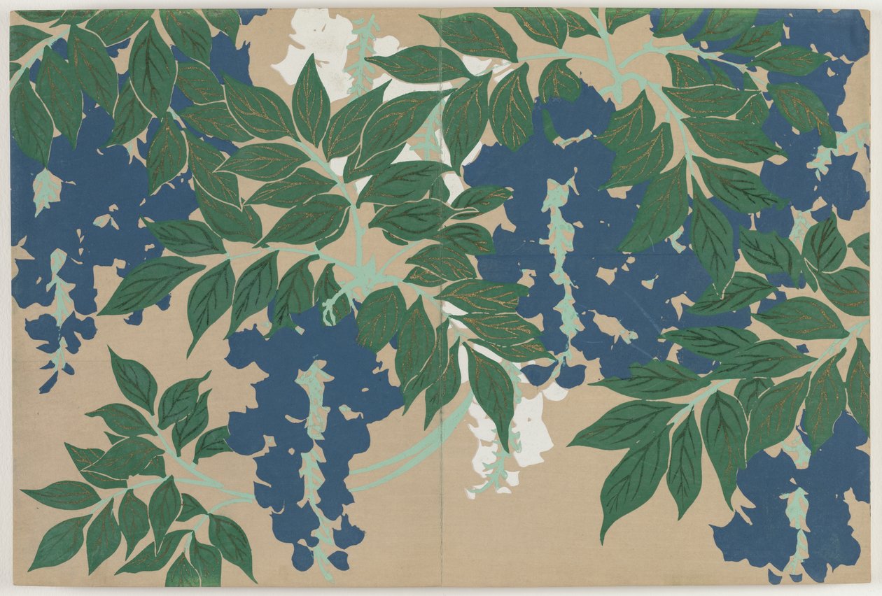 Blomster af hundrede verdener (Momoyogusa): Wisteria (Fuji) af Kamisaka Sekka