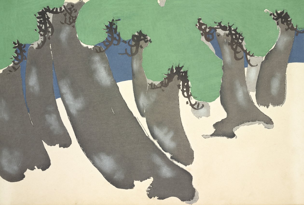 Sonare No Matsu, fra Momoyo-gusa (The World of Things) Vol III, pub.1910 (farveblok træsnit) af Kamisaka Sekka