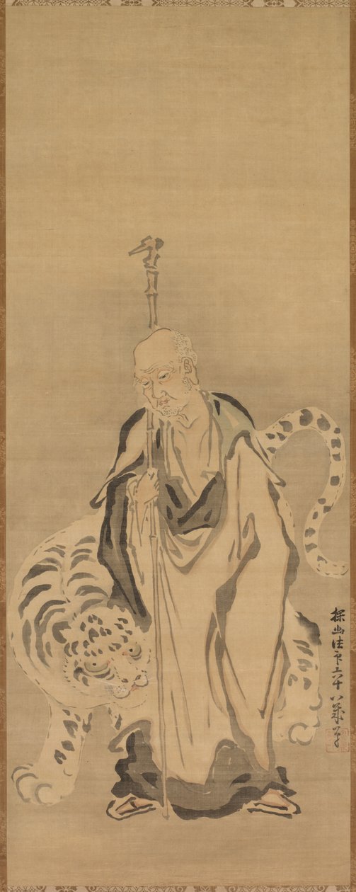 En vismand med tiger af Kanō Tan’yū