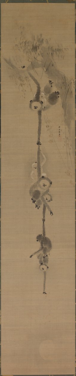 Aber, der rækker efter månen af Kanō Tan’yū