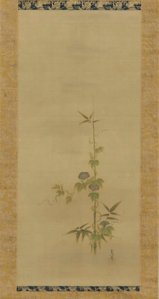 Morning glory og bambus del af et sæt, Edo-periode, midten af det 17.-begyndelsen af det 18. århundrede. af Kanô Yôboku Tsunenobu